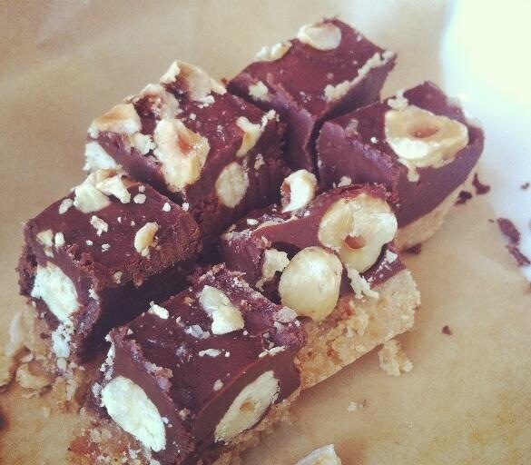 Chocolate-Nutella Candy Bar at Leon’s toasted hazelnuts and sea salt. @lovedanniel