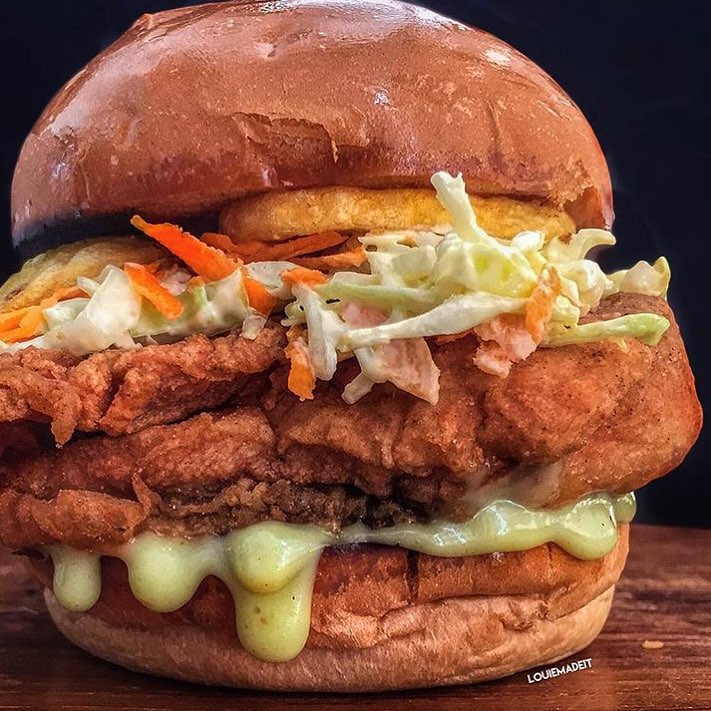 The name @louiemadeit speaks for itself but were speaking for the sandwich. Doritos Crusted sandwich with homemade aioli & carrot slaw. They say actions speak louder than words so we're about to get our much on! #YGET #YouGottaEatThis #WDYET