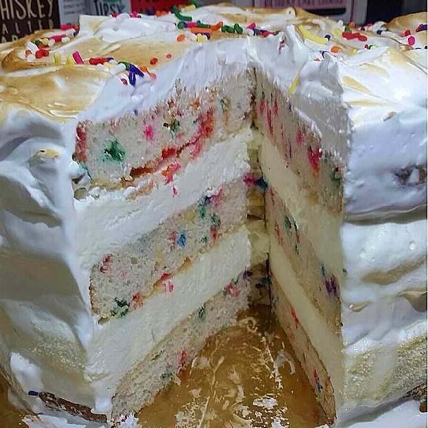 Liquor infused ice cream cake by @tipsyscoop 👅👅👅
Funfetti cake with layers of cake batter with vodka icecream aproved by our very own @sol3flower 😜😜😜