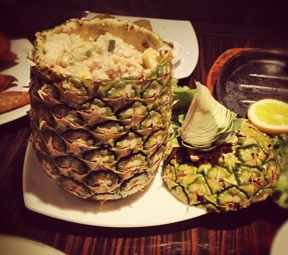 Pineapple Fried Rice In A Pineapple