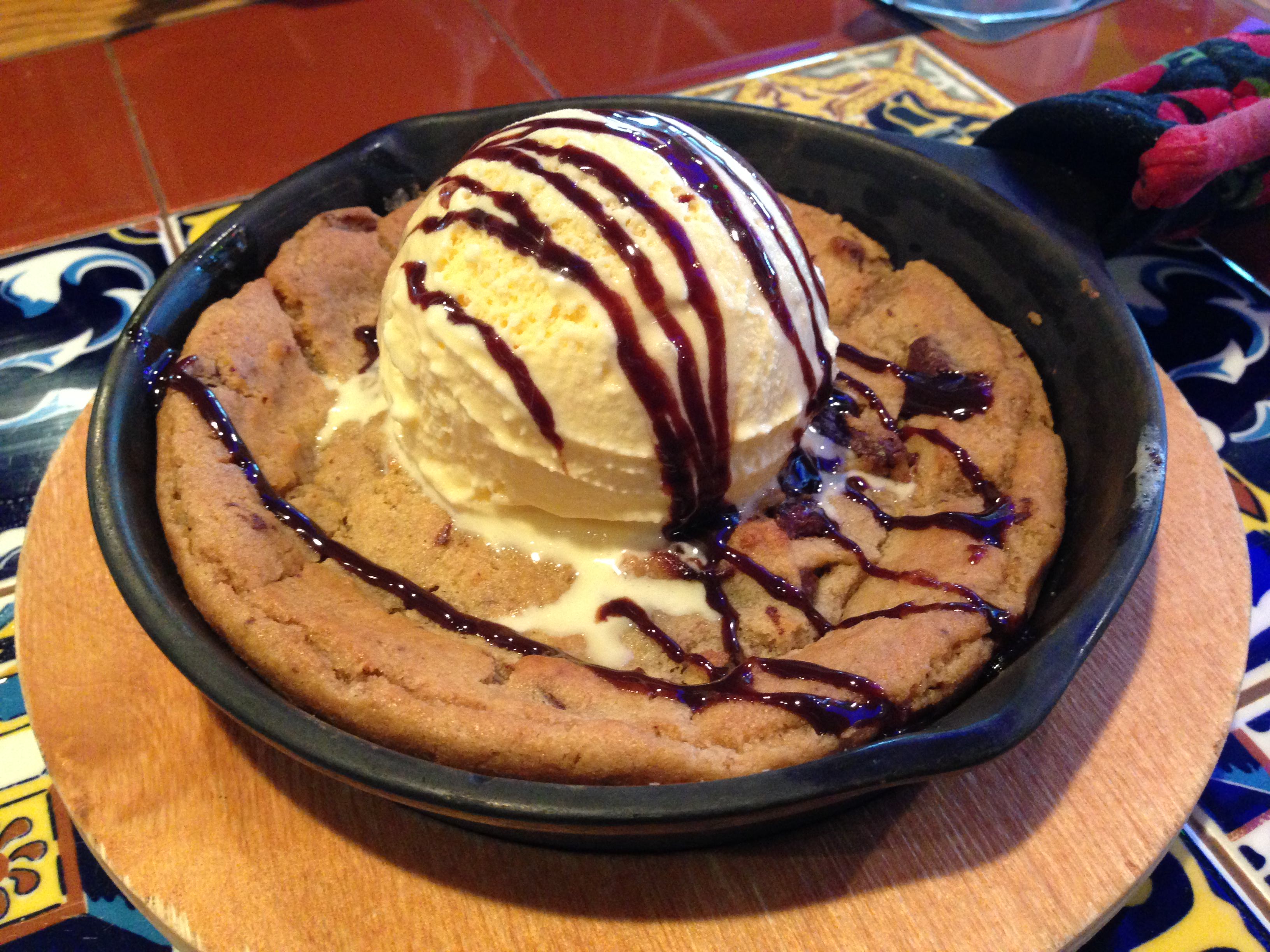 Chocolate Chip Cookie Skillet With Caramel Ice Cream