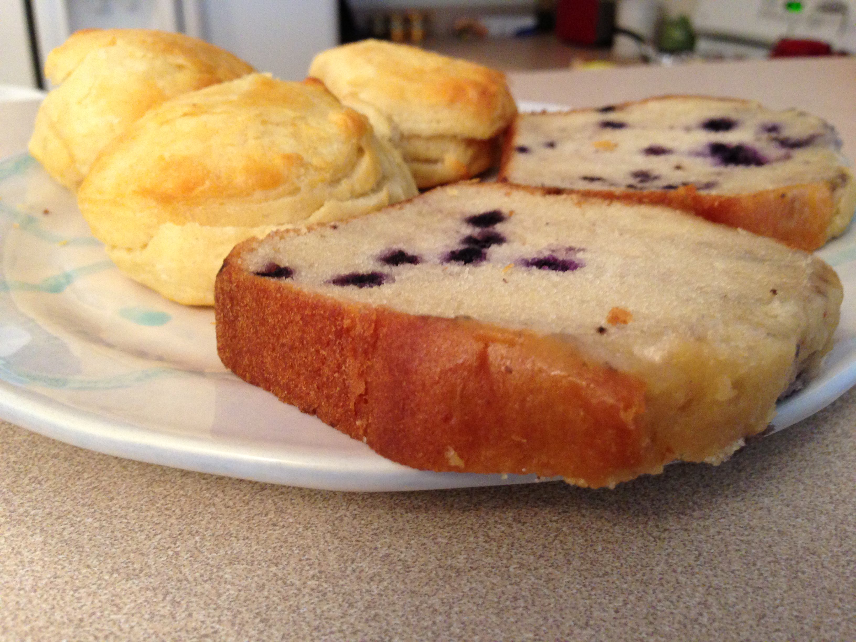 Blueberry Pound Cake And Biscuits!