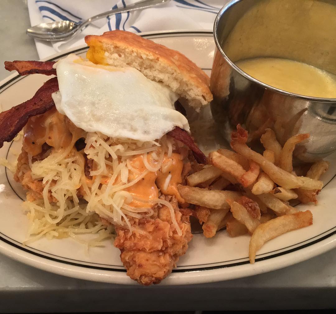 When your friend says lets get Chicken Bacon Eggs and Cheese….no way do they mean anything else rather than @jacobspickles Lets not forget the soft Biscuit and Humungous bowl of Fries. Oh you haven’t seen it? Your wasting time! Head down there and enjoy yourself like @mejorswiff did! #YGET #YouGottaEatThis #WDYET