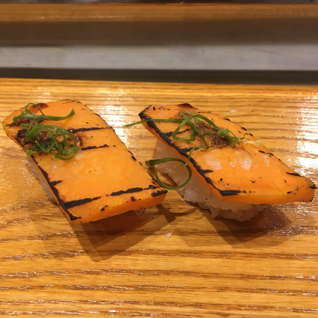 @TrillOG is LIVE at @UchiHouston for Night!! On Deck is this Sweet Potato Nigiri with Noble Tonic, Kosher Salt and Lime Zest. The results are in from @UgkWifey1 it’s Approved!! 💣🔑😍