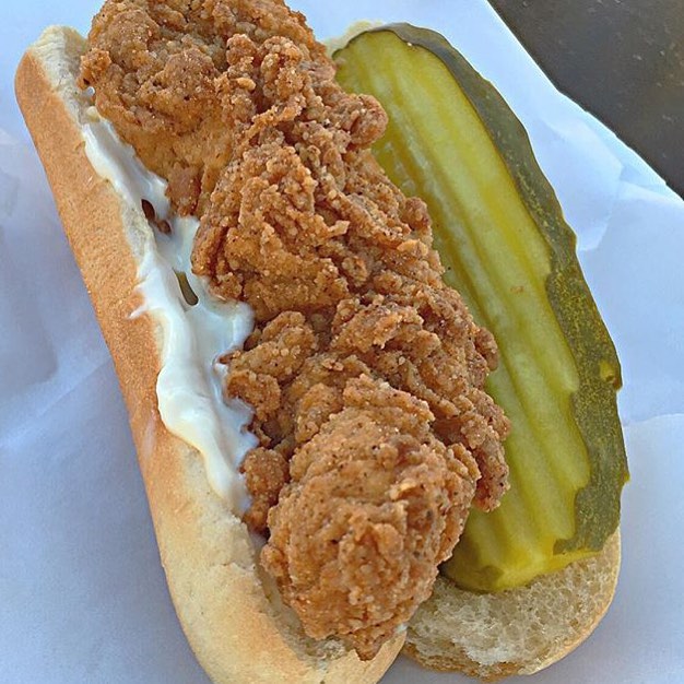 Fried Chicken Tender Dog! | Put @LeesChickenDonuts on your to do List your Chicken Friends 👇🏽
